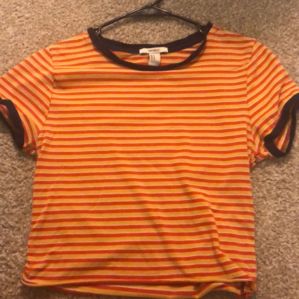 Yellow and orange forever 21 crop top